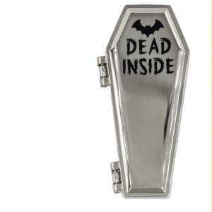 Dead Inside Open Coffin Enamel Pin