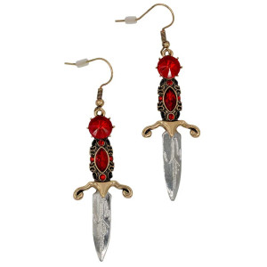 Elvira Dagger Earrings Red