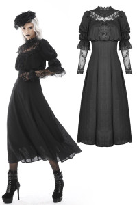 Sexy Gothic Laced Bust Maxi Dress