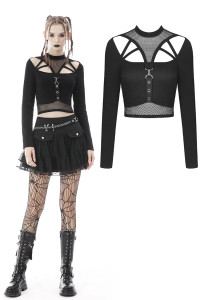 Alternative Rebel Sexy Hollowed Out Fishnet Top