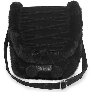 Black Faux Fur Crossbody Bag