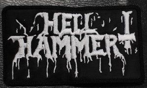 Hellhammer White Logo 5x2" Embroidered Patch