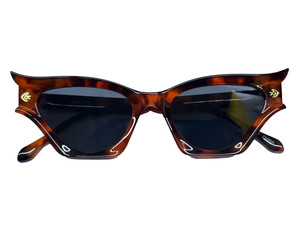 Spade Faux Tortoise Shell Double Cat Eye Sunglasses