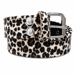 Natural Leopard Print Three Ply Belt