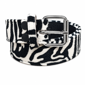 Natural Zebra Print Three Ply Belt