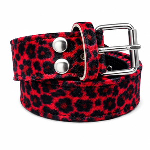Red Leopard Print Three Ply Belt