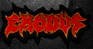 Exodus - Shaped Red/Gold Logo 4.2x2" Embroidered Patch