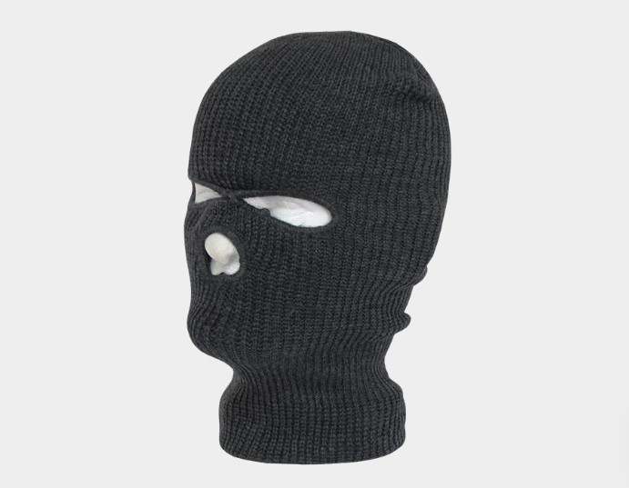 Charcoal Grey 3 Hole Face Mask Beanie - Nuclear Waste