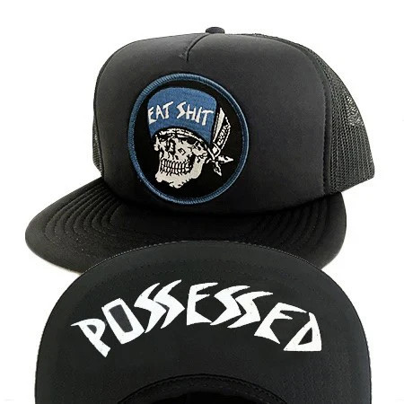 Suicidal Skates Eat Shit Patch Flip Black Mesh Hat - Nuclear Waste