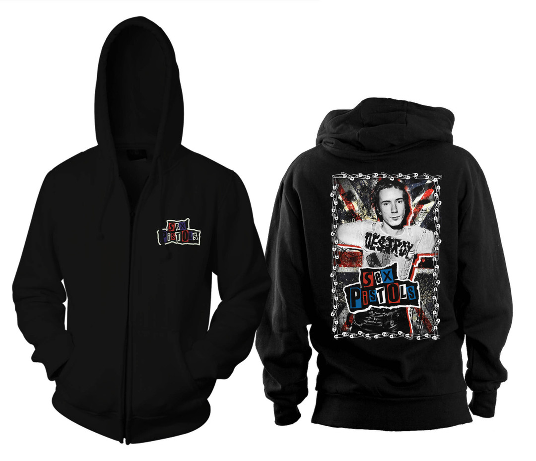 Sex Pistols - Johnny Rotten Zippered Hooded Sweatshirt w