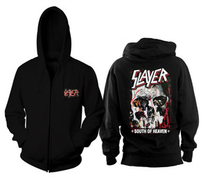  Slayer - South of Heaven Zippered Hooded Sweatshirt w/ Embroidery