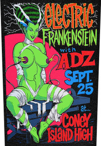 Electric Frankenestein with ADZ 10x16" Sublimated  Backpatch