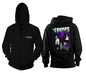 The Cramps - Smell Of Female Zippered Hooded Sweatshirt w/ Embroidery