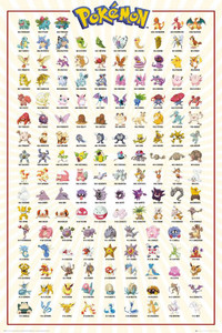 Pokemon - Kanto 151 Gaming 24x36" Poster