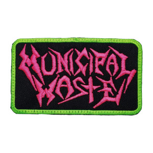 Municipal Waste - Neon Pink  Logo  4,25x2,5" Embroidered Patch