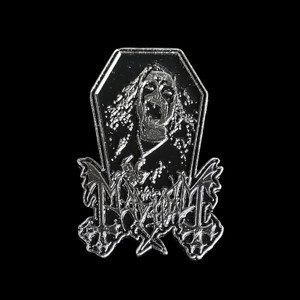Mayhem - Coffin  2.2x1.5" Metal Badge Pin