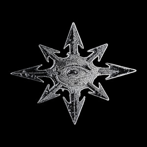 Blt Thrwr - Arrows and Eye Symbol 2x1.5" Metal Badge Pin