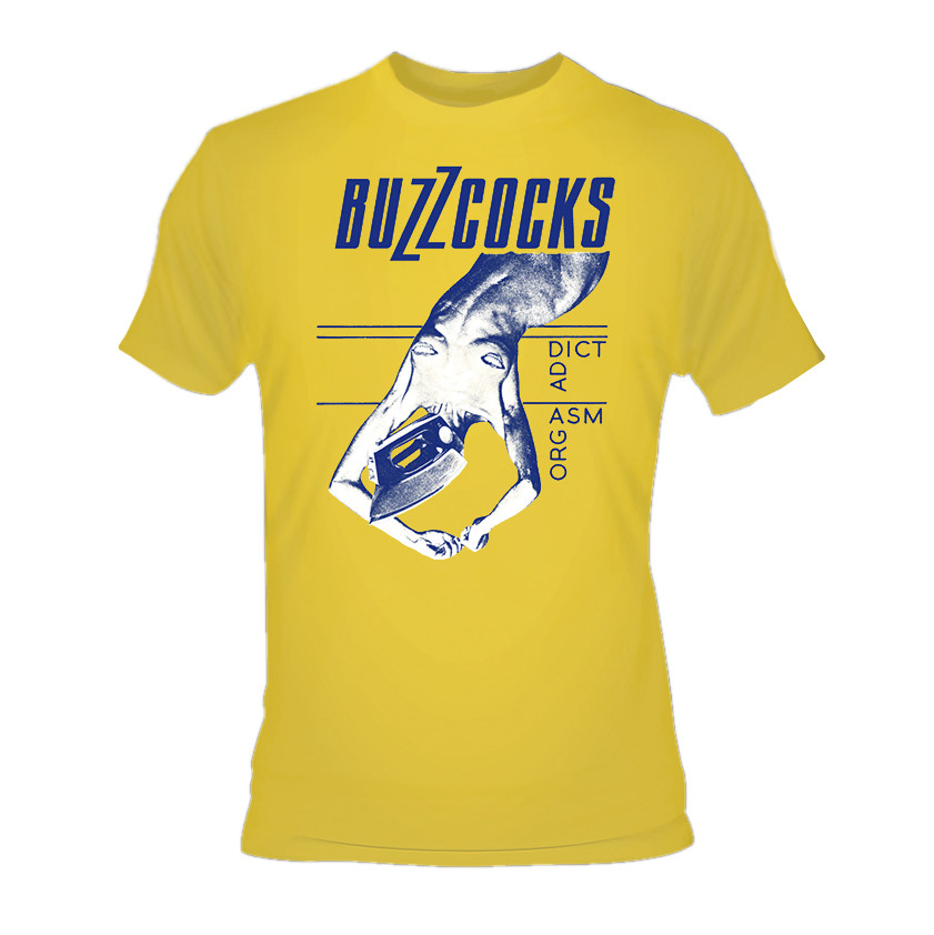 Buzzcocks - Orgasm Addict Yellow T-Shirt - Nuclear Waste