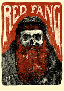Red Fang - Bearded Skull 4x5.5" Color Patch