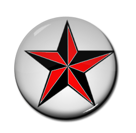 Black & Red Star 1" Pin