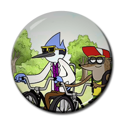 Hipster Mordecai and Rigby 1.5" Pin
