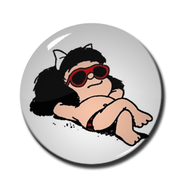 Mafalda - Sun Bathing 1.5" Pin