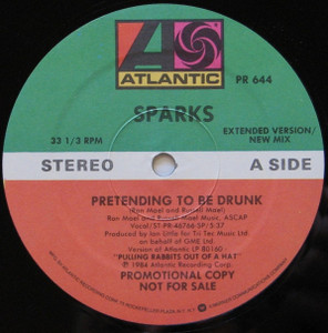 Sparks - Pretending To Be Drunk Lp *Used