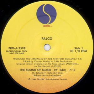 Falco - The Sound Of Musik Promo Single Lp *Used