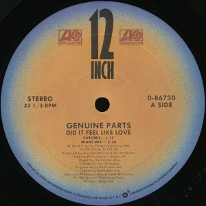 Genuine Parts - Did It Feel Like Love Lp *Used