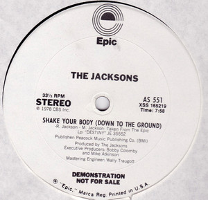The Jacksons - Shake Your Body - Things I Do For You ( *Color Vinyl*) Lp *Used