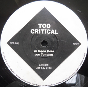 Too Critical - Coca Cola - Tension Lp *Used