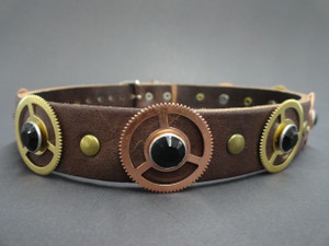 Steampunk Gears and Gems Choker Necklace