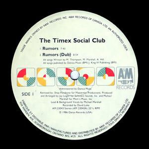 Timex Social Club - Rumors (1986 Usa) Lp *Used