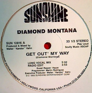 Diamond Montana - Get Out' My Way Lp *Used