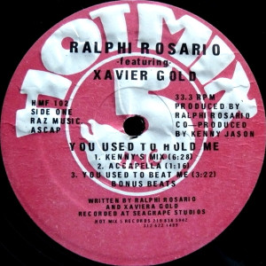 Ralphi Rosario -You Used To Hold Me Lp *Used