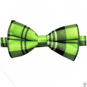 Lime Green Tartan Bow Tie