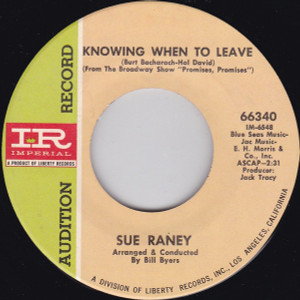 Sue Raney - Knowing When To Leave * Used 7" Vinyl