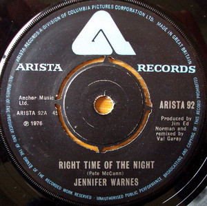 Peter Mccann - Right Time Of The Night * Used 7" Vinyl