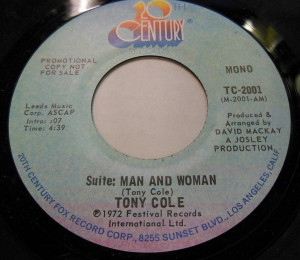 Tony Cole - Man And Woman * Used 7" Vinyl