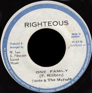 Toots & The Maytals ?– One Family * Used 7" Vinyl