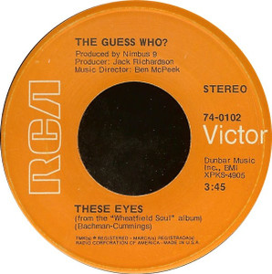 The Guess Who? - Lightfoot - These Eyes * Used 7" Vinyl