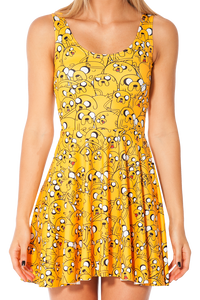 Adventure Time -  Jake the Dog Collage Skater Dress