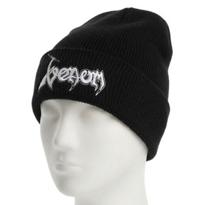 Venom White Logo Embroidered Beanie