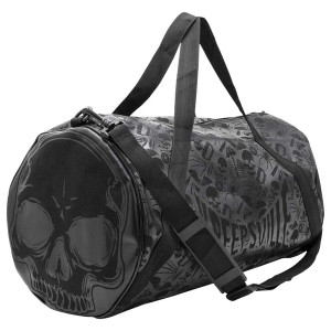 Skull Black Barrel Bag