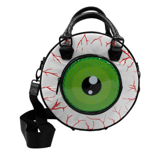 Eyeball Black Glitter Backpack Purse