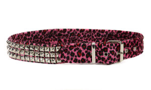 Pink Leopard Studded Belt