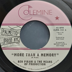 Ben Pirani - More Than A Memory 7" New