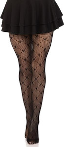 Valentina Black Heart Net Tights