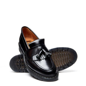 Solovair Black Hi-Shine Tassel Loafer *Made in England*