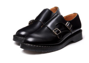Solovair Black Hi-Shine Double Buckle Monk Shoe *Made in England*